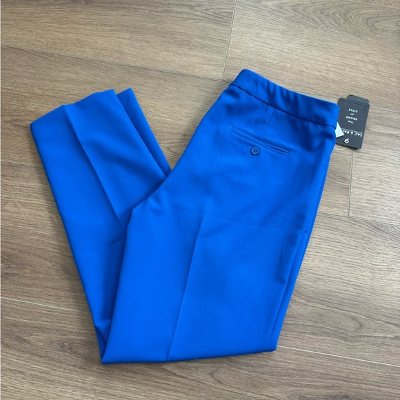 Zac & Rachel Pants - Zac & Rachel Lapis Blue Pull On Ankle Work Pants